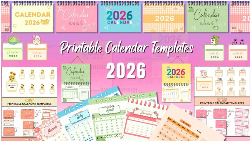 Printable Calendar Templates 2026 PLR